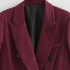 Elegant Blazers Women Office Wear Burgundy Long Blazer 2025 New Spring Casual Loose Suit Jackets Long Sleeve Business Outerwear