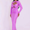 Articat Sexy Hollow Out Long Sleeved Elastic Tight Dress Women Pleats Double Layered Female Vestidos Elegant Party Evening Dress