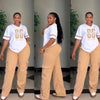 2 Piece Women Set Dashiki African Clothes Summer Autumn New Fashion Short Sleeve Top And Pants Suit Party Lady Matching Sets