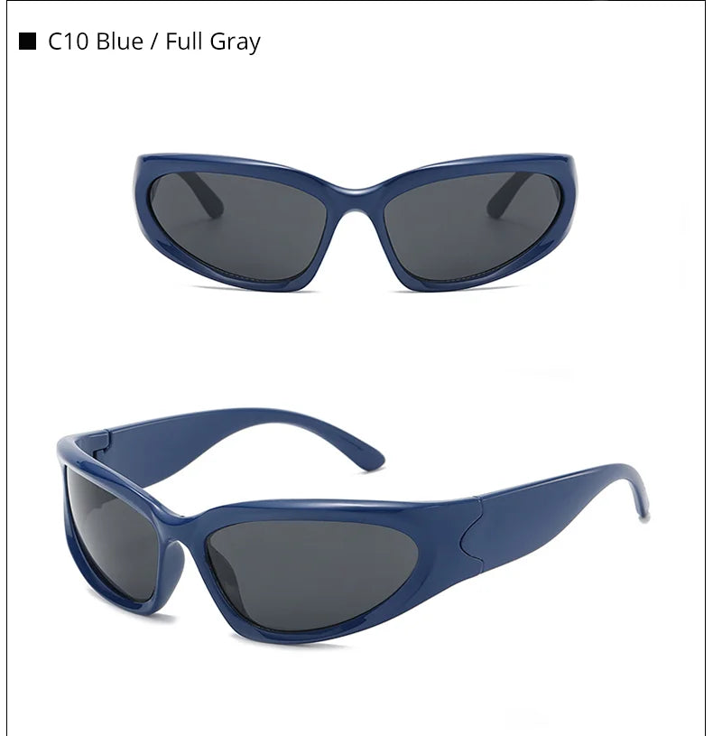 Designer y2k UV400 Mirrored Sunglasses Women White Sun Glasses Men Hispter Sport Driving Cycling Ladies Shades 2023 gafas de sol