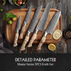 HEZHEN 1-5PC Knife Set Professional Damascus Steel  Chef Santoku Bread Utility Paring Cook Knife For Meat Sharp Kitchen Knife