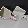 Women's Mirror Eyelash Extension Mirror Sticking Diamond Hand Mirror Fashionable High-end Beauty Handle Mirror Cosmetics Mirrors