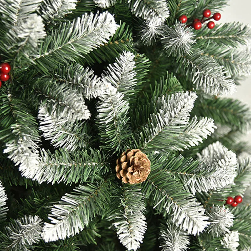 PVC Artificial Christmas Tree Spray White Pinecone Red Fruit Christmas Tree 1.2m-2.1m Christmas Party Atmosphere Home Decoration