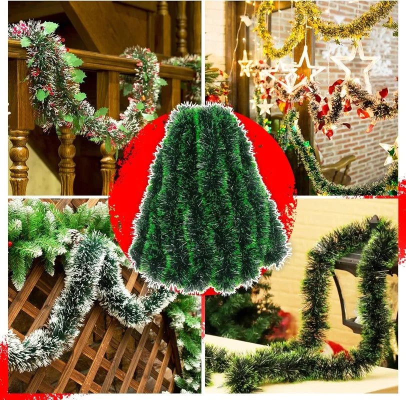 Christmas Green Cane Ribbons Garland DIY Xmas Tree Ornaments Green Cane Ribbons Wreath Hanging Pendent Home Party Decoration