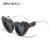 NEW Trendy Rectangle Sunglasses Women Punk Plush Sun Glasses Ladies UV400 Shades Fashion Funny Decor Eyewear