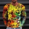 2023 New Autumn Man's Optical Illusion Round Neck Long Sleeve T-shirt 3D printing Fashion Top pullover T Shirts Man's Clothing