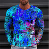 2023 New Autumn Man's Optical Illusion Round Neck Long Sleeve T-shirt 3D printing Fashion Top pullover T Shirts Man's Clothing