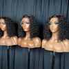 Glueless Wig Short Kinky Curly Bob Wig 12A Malaysian Lace Front Human Hair Wigs Wet And Wavy Water Wave Bob Wig 13x4 Frontal Wig