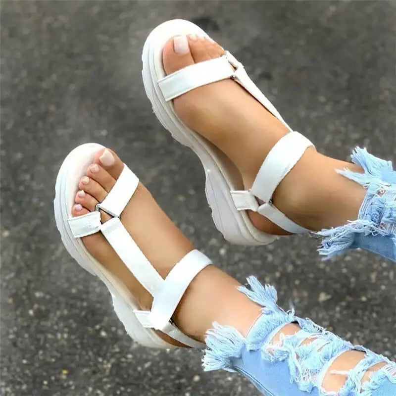 Beach Shoes Woman 2023 Summer Sandals Woman Non-Slip Casual Multi Color Shoes Fashion Solid Open Toe Sandals Daily Comfortable