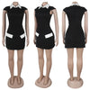Ladies Streetwear Sleeveless Bodycon Dress 2024 Summer Autumn Women Mini Dresses Women Sweatshirts White Black Dress Clothing