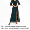 Sexy elegant black white slip sequin summer dress women birthday party club dress see through mesh midi evening dresses vestido