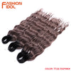 FASHION IDOL 24 Inch Synthetic Hair Water Wave Braiding Hair Extensions Ombre Rainbow color Deep Wave Curl Twist Crochet Hair