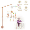 Crib Mobile Bed Bell Wooden Baby Rattles Soft Felt Cartoon Animal Bed Bell Newborn Music Box Hanging Toy Crib Bracket Baby Gifts