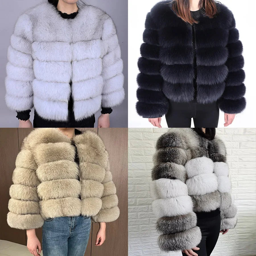 Maomaokong 2025 Natural Real Fox Fur Coat Women Winter Warm Luxury Fur Jacket Detachable Long Sleeves Female Vest Furry Coats