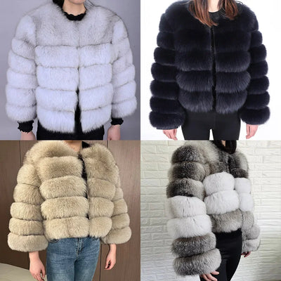 Maomaokong 2025 Natural Real Fox Fur Coat Women Winter Warm Luxury Fur Jacket Detachable Long Sleeves Female Vest Furry Coats