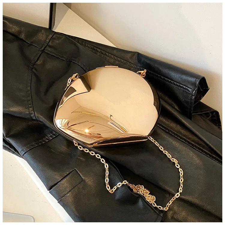 Golden Acrylic Women Hobo Bags Luxury Designer Clear Beach Handbags Dinner Party Wedding Round Top Handle Evening Clutch Purse