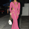 Weird Puss Mesh Patchwork Women Dress 2023 New Autumn Elegant Long Sleeve O-Neck Maxi Bodycon Skinny Stretch Clubwear Vestidos