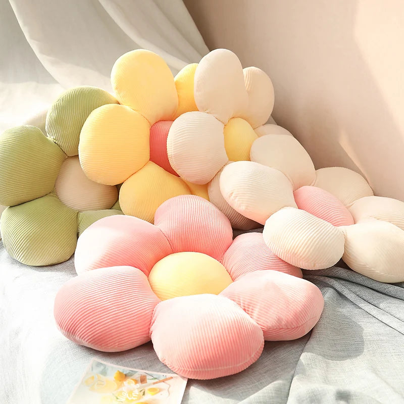Stuffed Six Petal Flower Cushion Plush Pillow Toy Soft Cartoon Plant Stuffed Doll Chair Cushion Sofa Kids Lovers Birthday Gifts