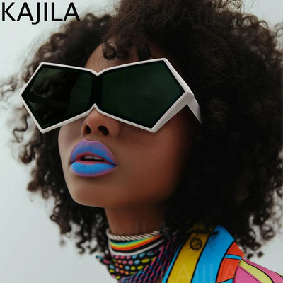 Oversized Square Punk One-piece Sunglasses Women 2024 Luxury Brand Big Frame Shield Sun Glasses For Ladies Wrap Eyewear Goggle