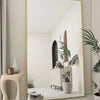 Large Mirror Full Length 34"x76", Floor Body Mirror with Stand, Metal Frame Wall-Mounted Vanity Mirror, Hanging Leaning