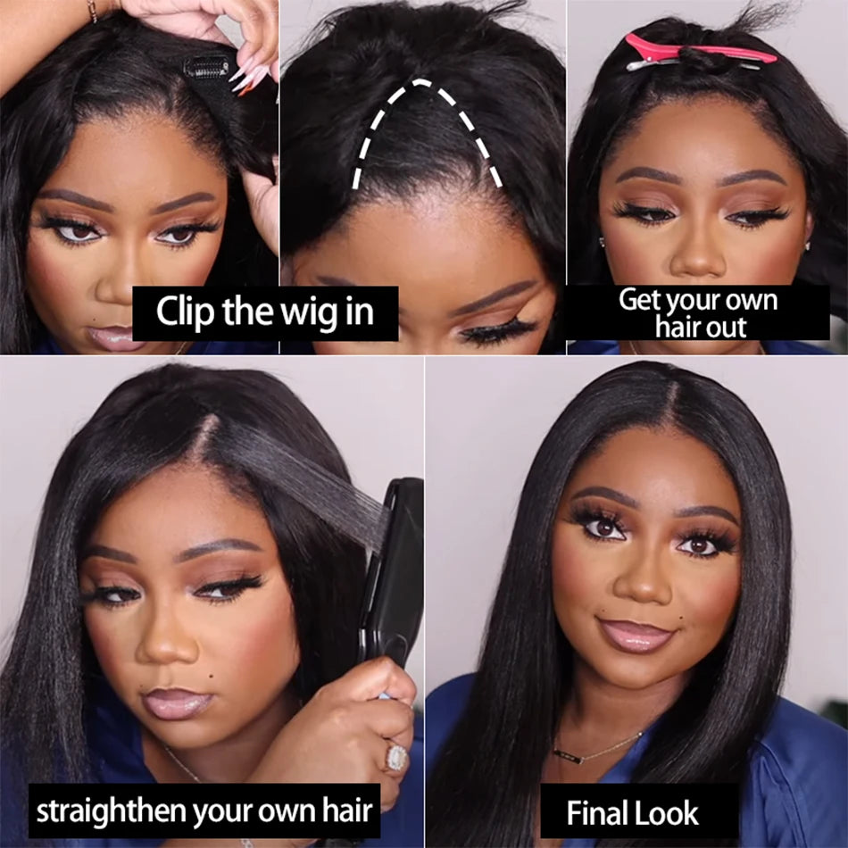 Straight Wigs Cheap U Part Wig Brazilian Human Hair Wigs For Women Virgin Hair Hot Sale Middle U Shape Wig 180 Density Wholesale