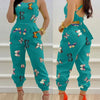 Elegant Women's jumpsuit 2024 Summer Fashion Strap Hollow Sexy Off waist Printed jumpsuit