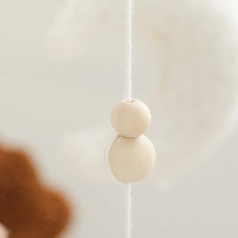 Baby Crib Mobile Bed Bell Rattle Toys Wooden Crochet Stars Pendant Bed Bell Toys Newborn Comfort Crib Bracket Hanging Toys Gifts