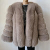 BEIZIRU Winter Woman Real Fox Fur Coat Warm Fashion Natural  New Luxury Stylelong sleeve fashion girls jacket