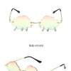 Fashion Rimless Cloud Shaped Sunglasses with Lightning Pendant Y2K Women's Luxury Sun Glasses Shades UV400 Brand Designer SG28