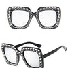 Glitter Women Sunglasses Brand Design Flash Square Shades Mirror Female Sun Glasses Bezel Bling Rhinestones