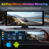 Develuck 10.26" Car DVR 350° Adjustable Carplay Android Auto Dash cam 4K Front&1080P Rear Camera Voice Control WIFI Dual lens FM