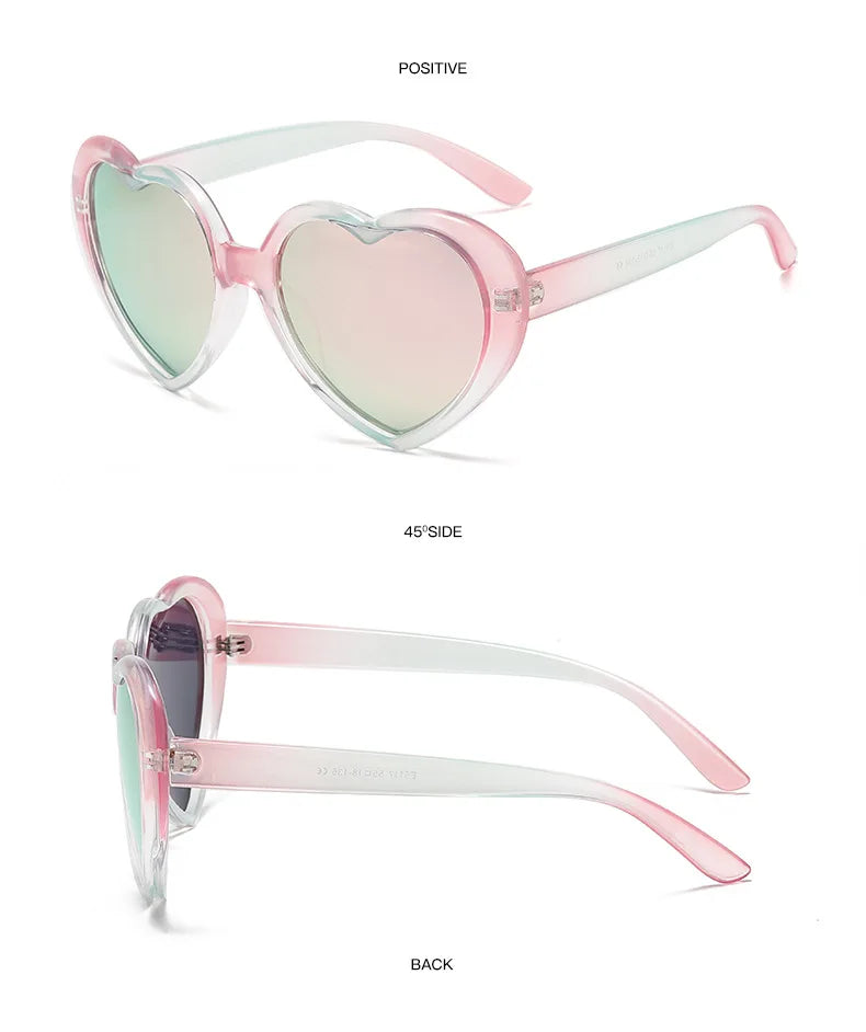 New Love Heart Shaped Polarized Sunglasses Women Fashion Cute Retro Vintage Gradient Sun Glasses UV400 Protection Unisex Eyewear