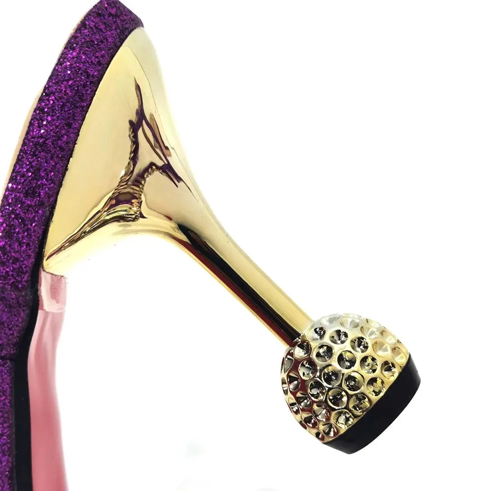 Spot Goods Red Color 2024 New Arrival Special Design Women Party Shoes Matching Bag Set For Luxury Wedding Party Women
