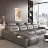 Premium Italian Genuine Leather Sectional Sofa Sets Couch Sofas with USB and Bluetooth Speaker - MANBAS Living Room Furniture