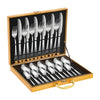 24Pcs/90Pcs Flatware Set Stainless Steel Silverware Utensil Kitchen Tableware Forks Knives Spoons Cutlery for Home Restaurant