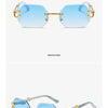 Hexagon Rimless Sunglasses Square Women Retro Men Sun Glasses Brand Designer Eyewear UV400 Shades Oculos Female Gafas