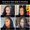 Synthetic Bulk hair for Braiding Wet and Wavy Micro Braiding No Weft Faux Deep Wave Braiding Hair Extensions for Box Boho Braids
