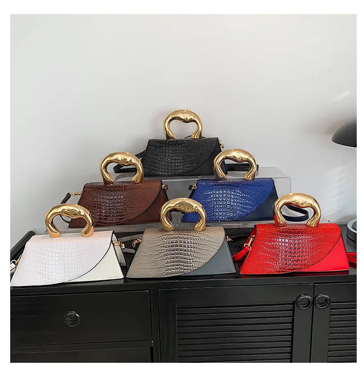 Solid Alligator PU Shoulder and Crossbody Bags Personality Designer Style High Quality Hand Bags for Women 2024 Fashion Hot Sale