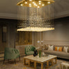 Chandelier K9 Crystal Pendant Ball Square Chandelier Lighting Fixture Raindrop Curtain Glass Chandelier LED Light