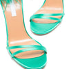 Summer new feather flower silk ribbon sexy open-toe sandals thin high-heeled banquet dress fashionable large-size women's shoes