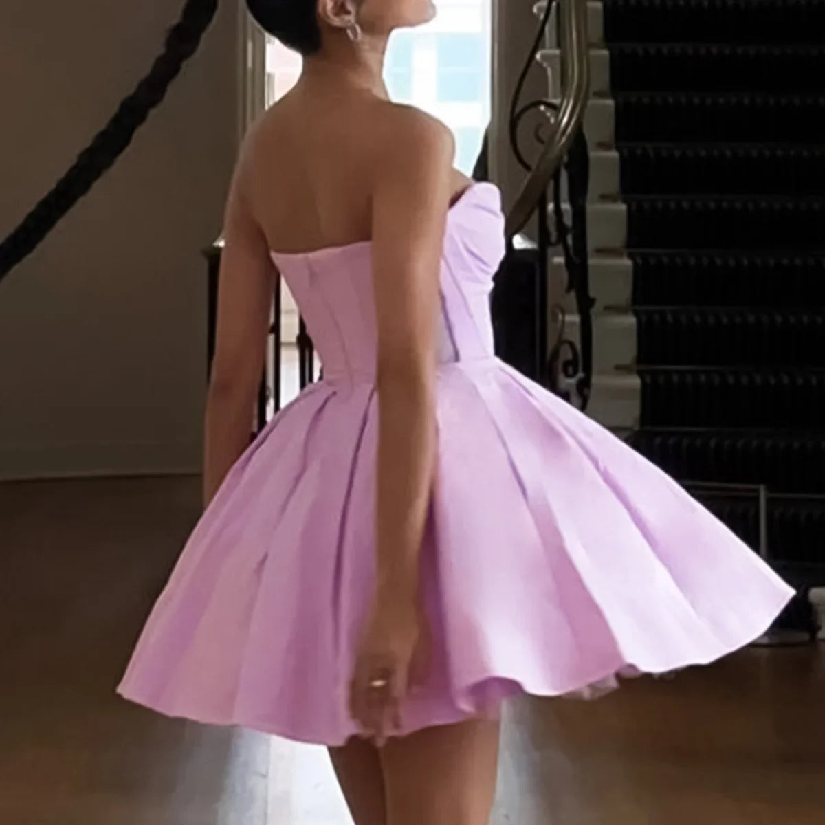 Mingmingxi Summer Wedding Guest Dresses for Women 2024 New Arrivals Purple Corset Sexy Dress Mini Elegant Fit and Flare Dress