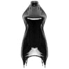 Sexy Women Skinny Dress with Suspender Garters Wetlook Faux Leather Sleeveless Zipper Short Party Dress Shiny Night Club Clothes