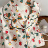 Christmas PJ Set Women Autumn Female Homewear Long Sleeves Button Sleepwear Pajamas Pants Pajama Sets Kawaii Y2K Girls Nightwear