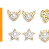 FLOLA Chunky Clear Crystal Initial Necklaces For Women Bubble Letter Necklace Custom Name Jewelry Birthday Gifts nkeb798