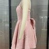 Mozision Sequins Bow Backless Sexy Mini Dress For Women Robe Fashion Square Collar Sleeveless High Waist A-line Club Dress