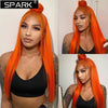 Ombre Ginger Orange Straight Hair Lace Closure Wig Ombre Human Hair Wigs Lace Frontal Wig Colored Wigs For Black Women