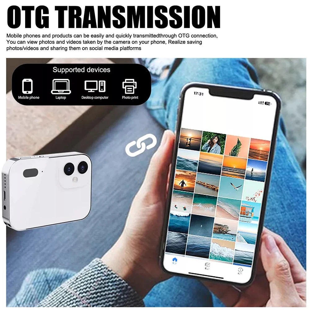 64GB D6 Digital Camera 4K HD Camera Recorder Music Player Touch Control Screen Vlogging Camera Night Vision 64MP Camcorder