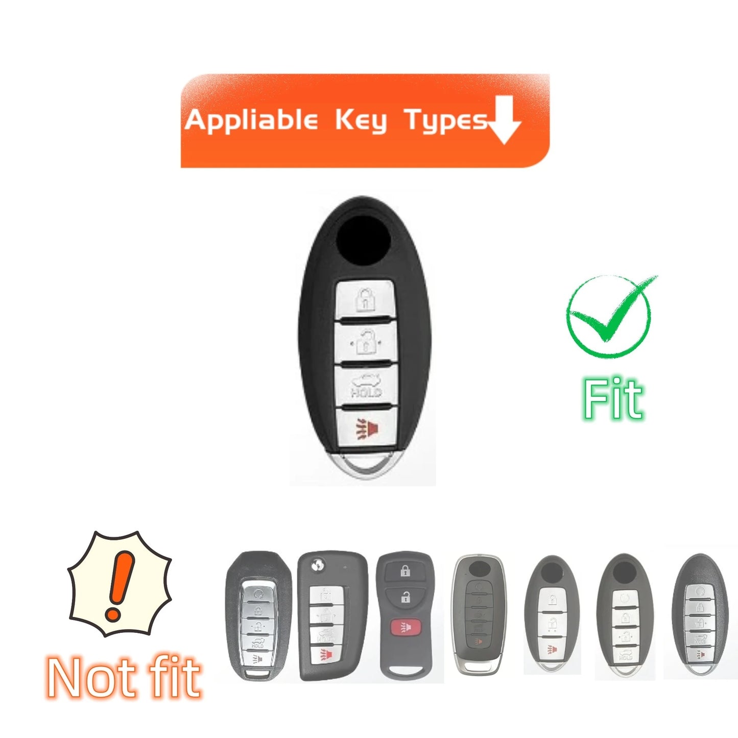 TPU Key Fob Cover with Keyring Lanyard for Nissan Altima Coupe Armada GTR Maxima Murano Cross CABRIOLET Rogue Versa