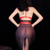 Sexy Women Sheer See Through Micro Mini Dress Oil Shiny Bandage Tight Packet Hip Step Dress Cosplay Maid Pencil Dress