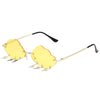 Fashion Rimless Cloud Shaped Sunglasses with Lightning Pendant Y2K Women's Luxury Sun Glasses Shades UV400 Brand Designer SG28